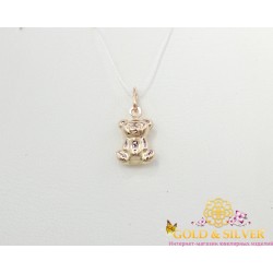 Золотий кулон з червоного золота, Ведмедик, 0,55 г. 50003